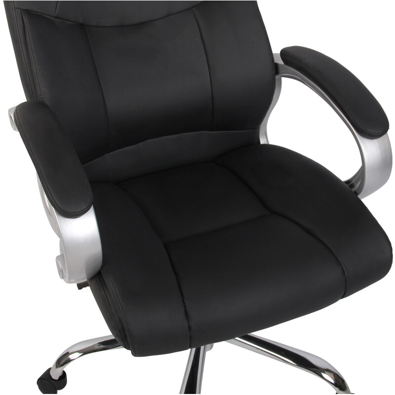 Ergonomisk kontorstol med justerbar højde kunstlæder og kromramme