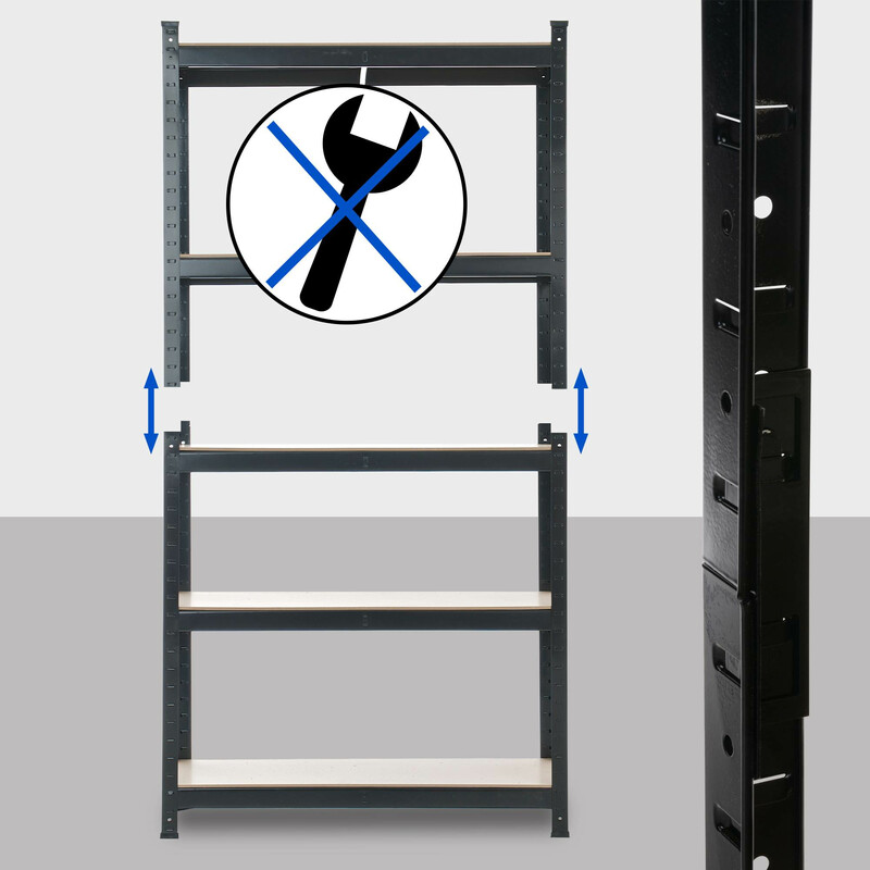 Järeä lagerreol 90x180x40 cm 5 hylder 175 kg per hylde