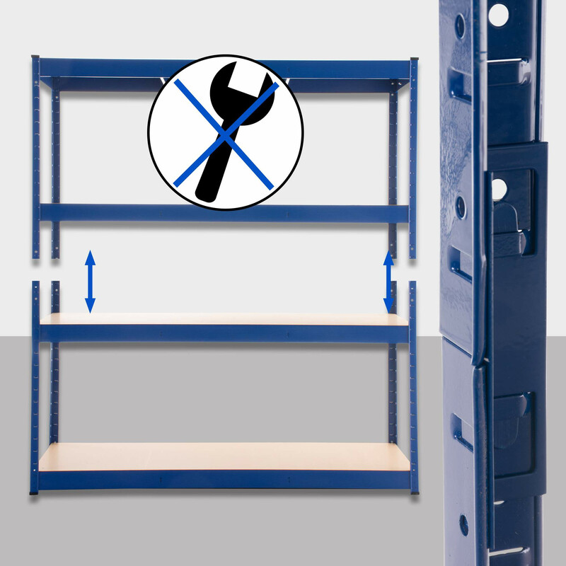 Opbevaringsreol 160x180x60 cm justerbar metal 1,4 ton