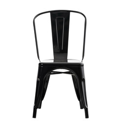 Metallisk sammenklappelig bistrostol med høj ryg robust praktisk 200 kg