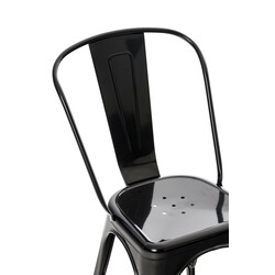 Metallisk sammenklappelig bistrostol med høj ryg robust praktisk 200 kg