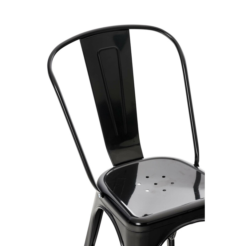 Metallisk sammenklappelig bistrostol med høj ryg robust praktisk 200 kg