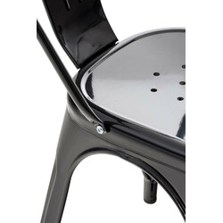 Metallisk sammenklappelig bistrostol med høj ryg robust praktisk 200 kg