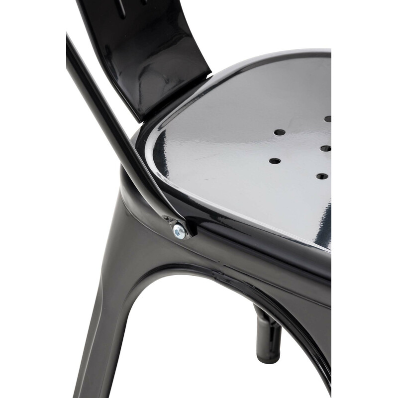 Metallisk sammenklappelig bistrostol med høj ryg robust praktisk 200 kg