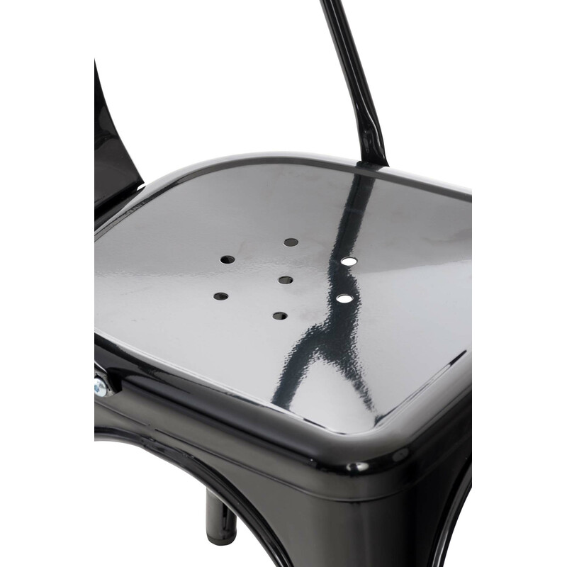 Metallisk sammenklappelig bistrostol med høj ryg robust praktisk 200 kg