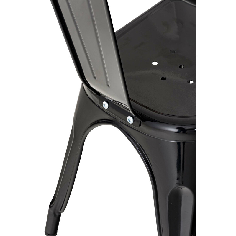 Metallisk sammenklappelig bistrostol med høj ryg robust praktisk 200 kg