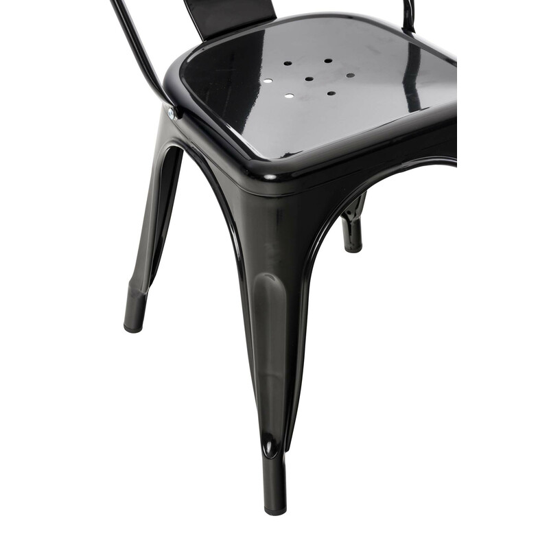 Metallisk sammenklappelig bistrostol med høj ryg robust praktisk 200 kg