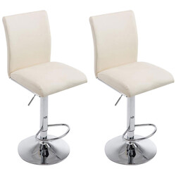 Justerbare kunstlæder barstole med kromramme 2 stk