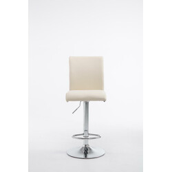 Justerbare kunstlæder barstole med kromramme 2 stk