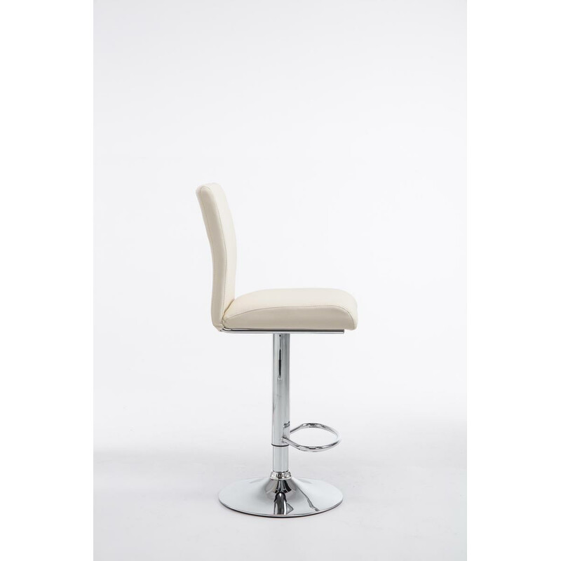 Justerbare kunstlæder barstole med kromramme 2 stk