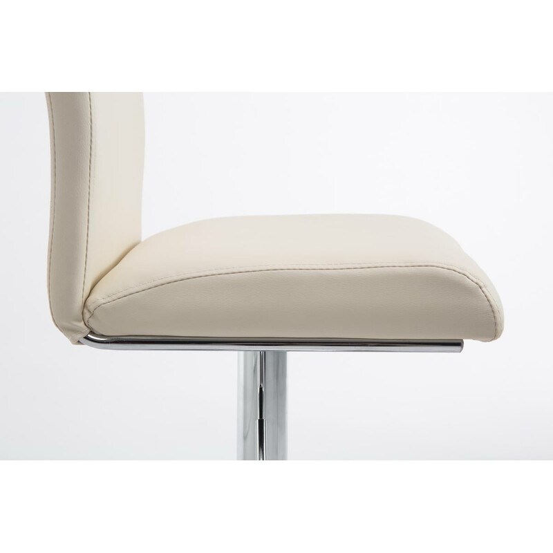 Justerbare kunstlæder barstole med kromramme 2 stk