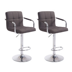 Lucy moderne stofbarstol sæt 2 stk justerbar højde roterende