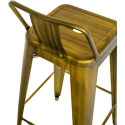 2 stk Mason pulverlakeret metal barstol med ryglæn og fodstøtte