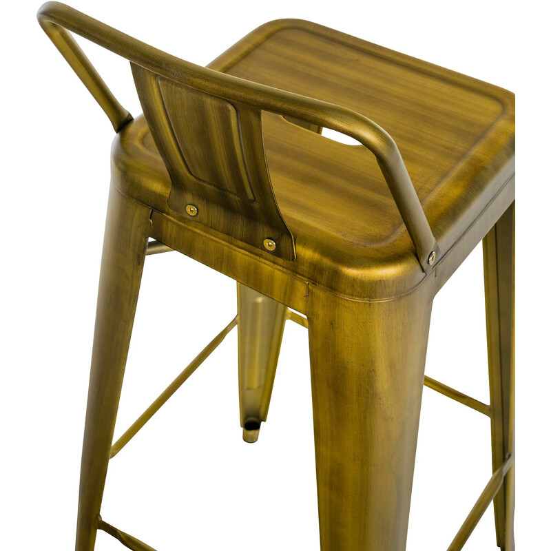 2 stk Mason pulverlakeret metal barstol med ryglæn og fodstøtte