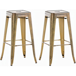 Joshua metal barstole sæt 2 stk stabelbare industrielt design