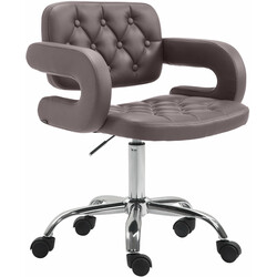 Dublin justerbar arbejdsstol med kunstlæder armlæn og hjul