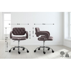 Dublin justerbar arbejdsstol med kunstlæder armlæn og hjul