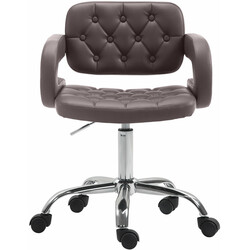 Dublin justerbar arbejdsstol med kunstlæder armlæn og hjul