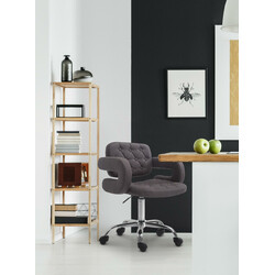 Dublin arbejdsstol med stofbetræk bølgede armlæn roterende og højdejusterbar