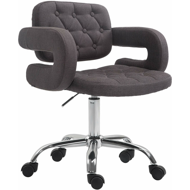 Dublin arbejdsstol med stofbetræk bølgede armlæn roterende og højdejusterbar