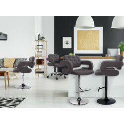 Dublin arbejdsstol med stofbetræk bølgede armlæn roterende og højdejusterbar