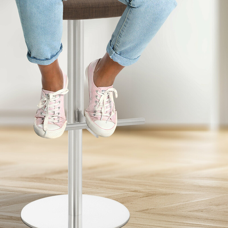 Cadiz justerbar stof barstol med drejende sæde og fodstøtte