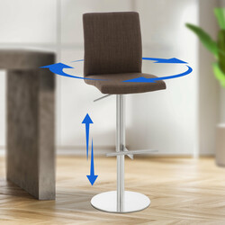 Cadiz justerbar stof barstol med drejende sæde og fodstøtte