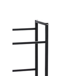 Drikkestativkurv med skrå hylder til ni kasser i rustfrit eller sort stål