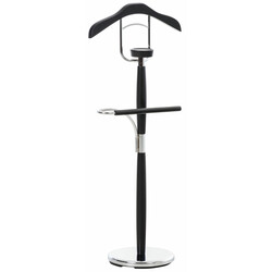 Cardiff tøjstativ i krommetal med træfinish og hylde