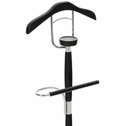 Cardiff tøjstativ i krommetal med træfinish og hylde