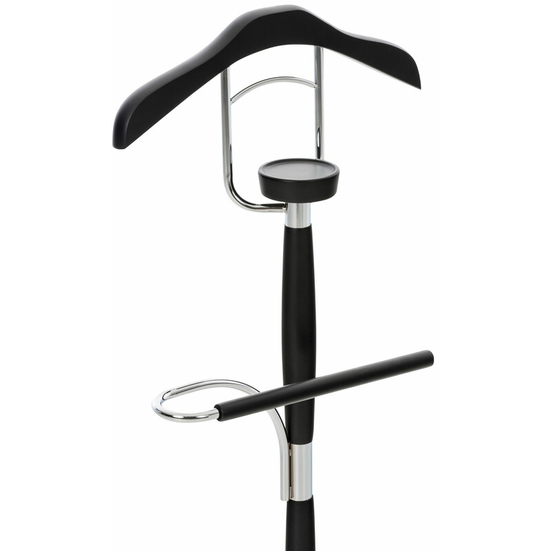 Cardiff tøjstativ i krommetal med træfinish og hylde