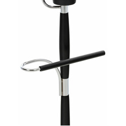 Cardiff tøjstativ i krommetal med træfinish og hylde