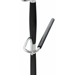 Cardiff tøjstativ i krommetal med træfinish og hylde