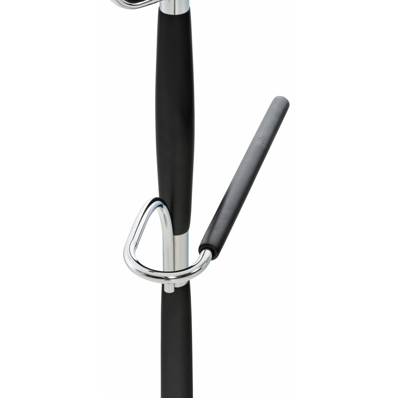 Cardiff tøjstativ i krommetal med træfinish og hylde