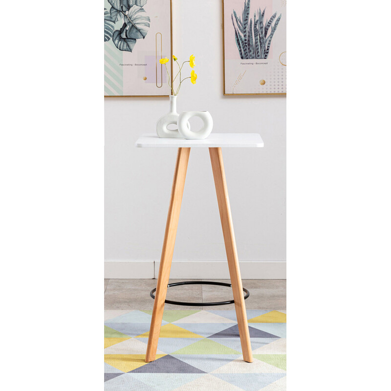 Firkantet ask barbord med skandinavisk design 60x60 cm