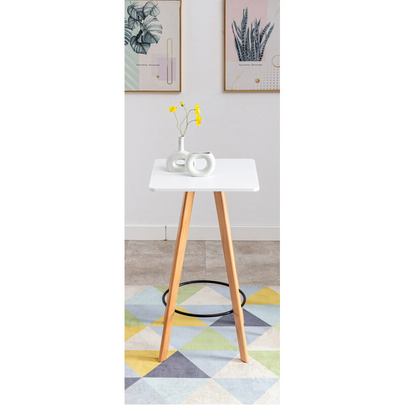 Firkantet ask barbord med skandinavisk design 60x60 cm