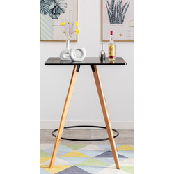 Firkantet ståbord i fyrretræ 105 cm med buede ben Skandinavisk design