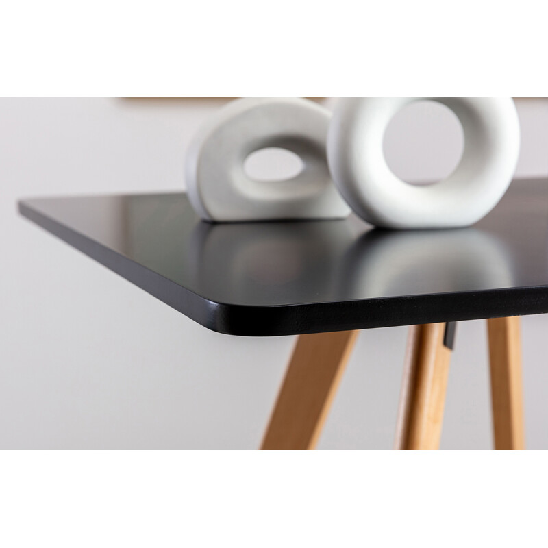 Firkantet ståbord i fyrretræ 105 cm med buede ben Skandinavisk design