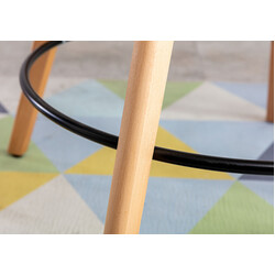 Firkantet ståbord i fyrretræ 105 cm med buede ben Skandinavisk design