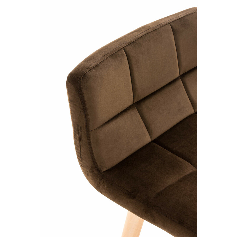 Lincoln fløjlsagtig barstol med træramme og metalbenstøtte til køkken