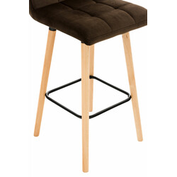 Lincoln fløjlsagtig barstol med træramme og metalbenstøtte til køkken