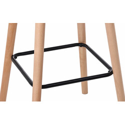 Fløjlsbelagt barstol med ryglæn armlæn benstøtte og fyrretræ ramme