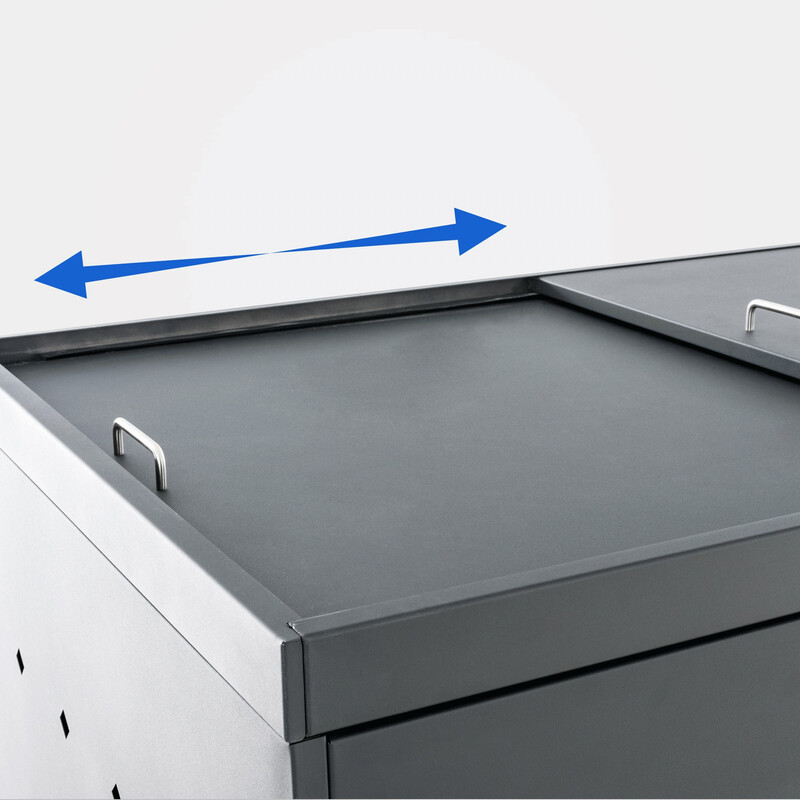 Nelli-jäteastiasuoja 2-3 affaldsbeholdere låsbare døre vejrbestandig rustfrit stål