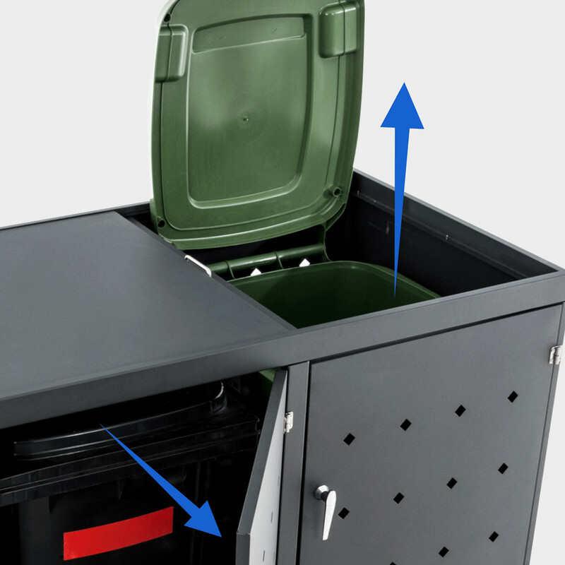 Nelli-jäteastiasuoja 2-3 affaldsbeholdere låsbare døre vejrbestandig rustfrit stål