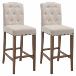 Louise barstol i stof 2 stk sæt med bøgetræramme