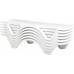 10 stk justerbart solstolsæt i aqua stabelbar vejrbestandig