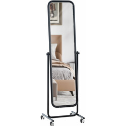 Medusa fuldkropsspejl 166 cm metalramme med hjul tilt og drej