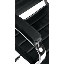 Ægte læder kontorstol med ergonomisk design justerbar funktion metalramme