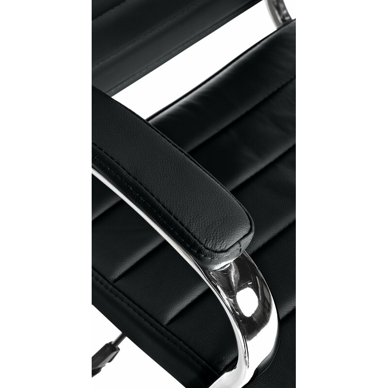 Ægte læder kontorstol med ergonomisk design justerbar funktion metalramme