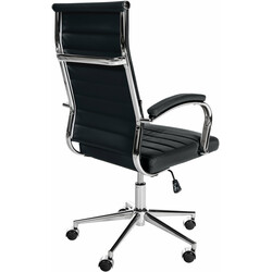 Ægte læder kontorstol med ergonomisk design justerbar funktion metalramme